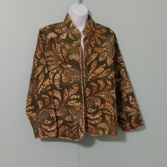 Alfred Dunner Thin Lightweight Quilted Jacket Size 14 Petite Paisley‎ - Picture 1 of 8